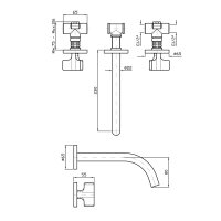 Zucchetti Fully Round Wand-Waschtischarmatur Sichtteil chrom