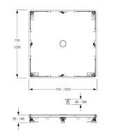 Mepa Montagerahmen SF f&uuml;r Rechteck-Duschwannen 70x70 bis 120x120cm