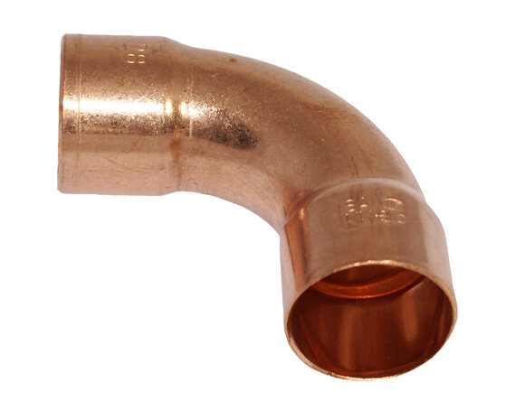 Kupfer Lötfitting Bogen 90° 2 Muffen verschiedene Größen