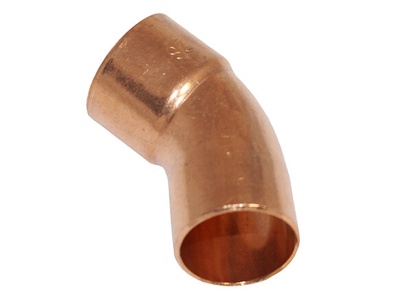 Kupfer Lötfitting Bogen 45° 1 Muffe verschiedene Größen