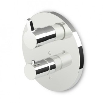 Zucchetti Fully Round UP-Thermostatarmatur mit 1 Absperrventil Sichtteil chrom
