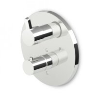 Zucchetti Fully Round UP-Thermostatarmatur mit 1 Absperrventil Sichtteil chrom