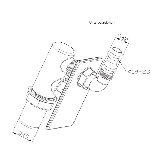 Unterputzsiphon für Waschmaschinen und Spülmaschinen